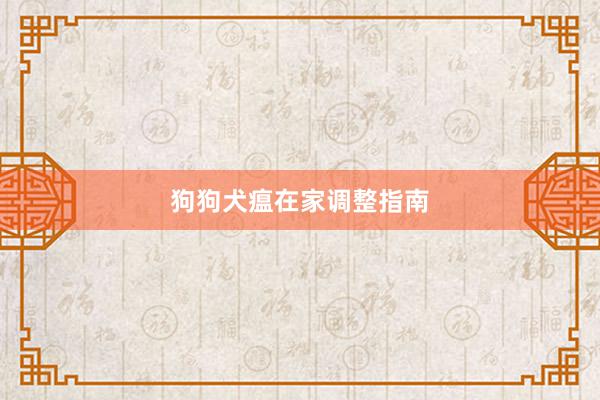 狗狗犬瘟在家调整指南