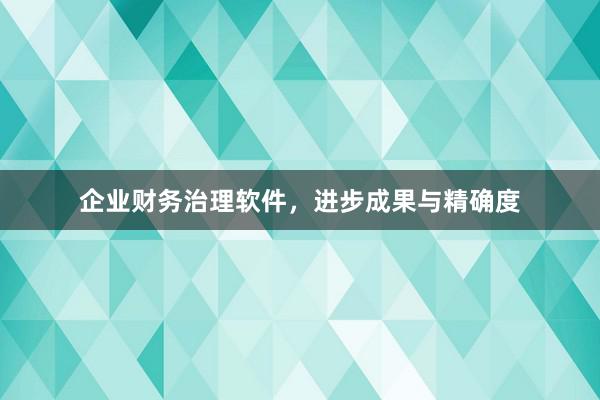 企业财务治理软件，进步成果与精确度